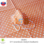 Ochranné bavlnené dvojvrstvové rúško - D11 (oranžová s bielymi bodkami)