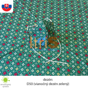 Ochranné bavlnené dvojvrstvové rúško - D50 (Vianočný dezén zelený)