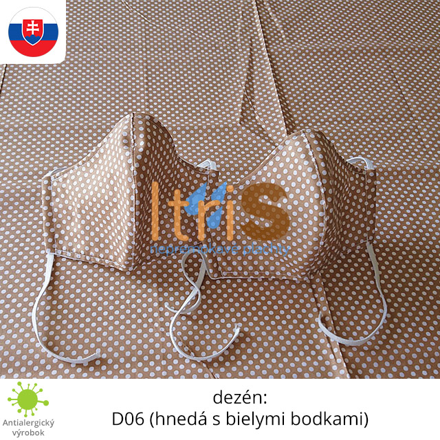 Ochranné bavlnené dvojvrstvové rúško - D06 (hnedá s bielymi bodkami) Ochranné bavlnené dvojvrstvové rúško - D06 (hnedá s bielymi bodkami)