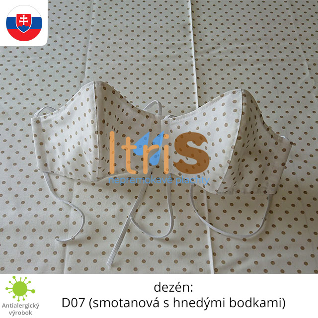 Ochranné bavlnené dvojvrstvové rúško - D07 (smotanová s hnedými bodkami) Ochranné bavlnené dvojvrstvové rúško - D07 (smotanová s hnedými bodkami)